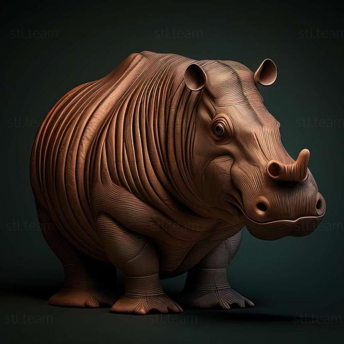 3D model Hippopotamus gorgops (STL)